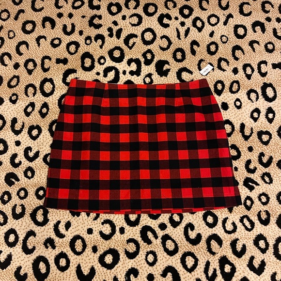Red and Black Gingham Mini Skirt - Picture 1 of 7